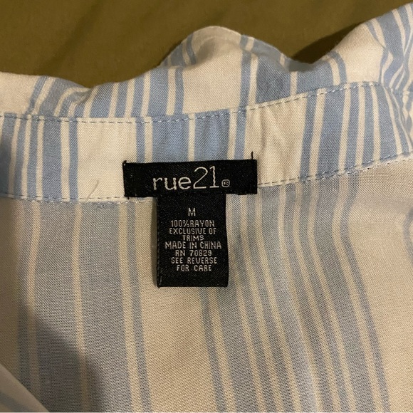 blue striped button up rue 21 shirt - Picture 4 of 4
